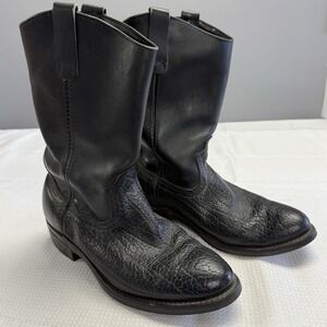 Vintage Red Wing Boots Mens Size 8.5D Black Leather Pull On Pecos 1291 Made USA